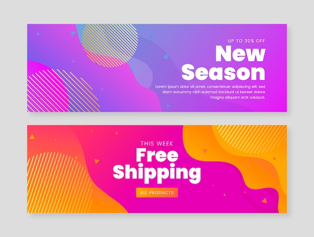Gradient Liquid Horizontal Banner Free Vector Download