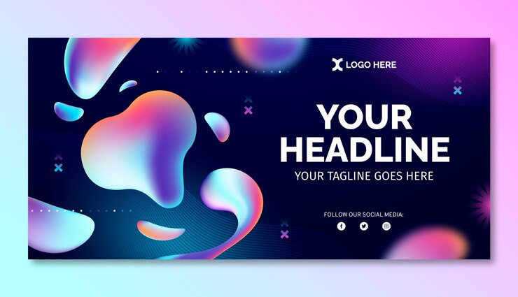 Free Vector gradient liquid horizontal banner