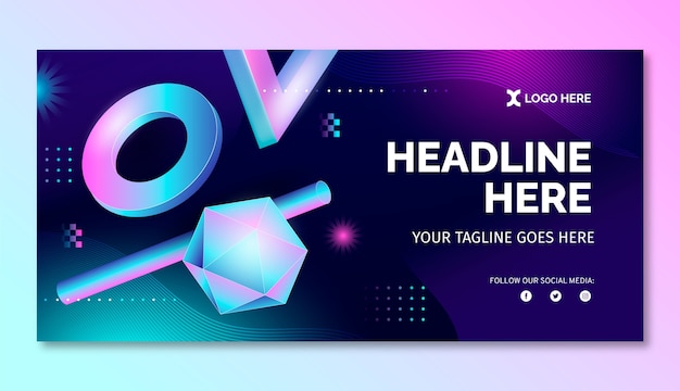 Gradient liquid horizontal banner