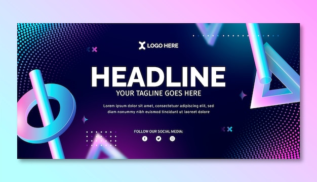 Gradient liquid horizontal banner