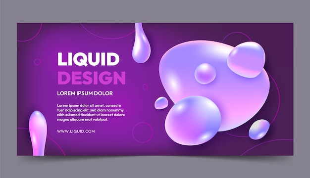 Free vector gradient liquid horizontal banner