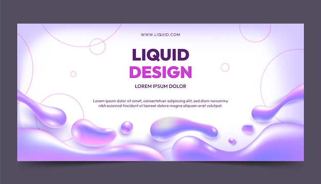 Free vector gradient liquid horizontal banner