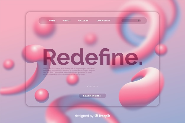 Free vector gradient liquid landing page template