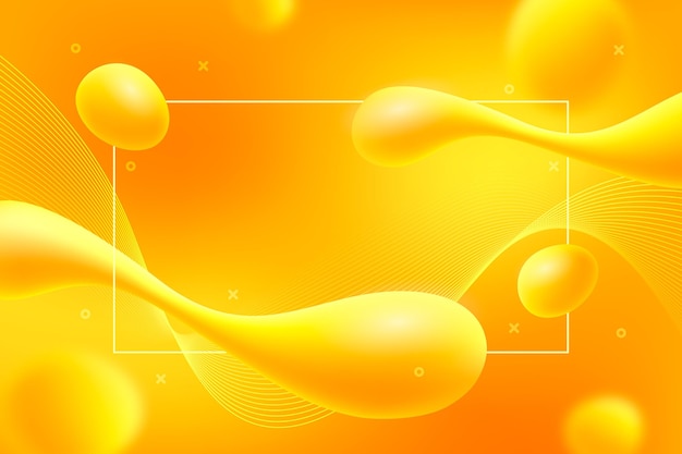 無料ベクター グラデーション液体黄色の背景