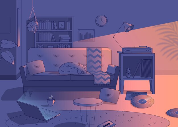 Gradient lo-fi illustrations