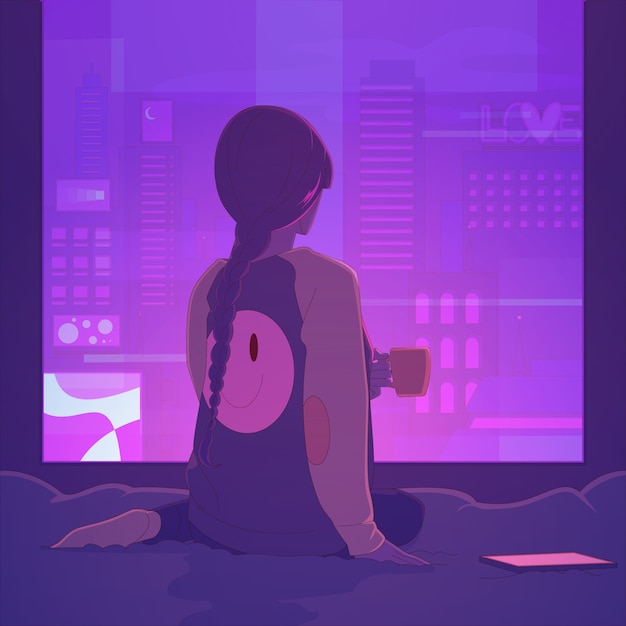 Gradient lo-fi illustrations