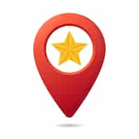 Free vector gradient location pin with star