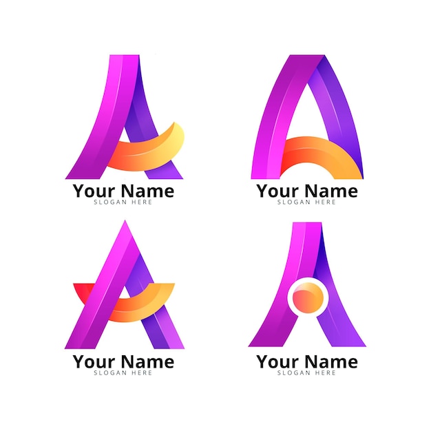 Free vector gradient a logo template collection