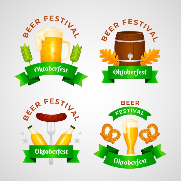 Vettore gratuito modello di logo sfumato per la celebrazione dell'oktoberfest