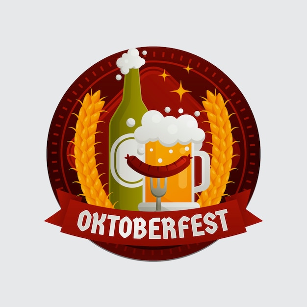 Vettore gratuito modello di logo sfumato per il festival dell'oktoberfest