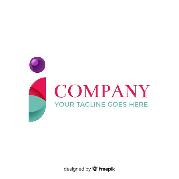 Gradient logo template with abstract shape