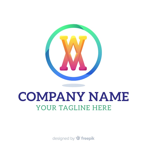 gradient logo template with abstract shape