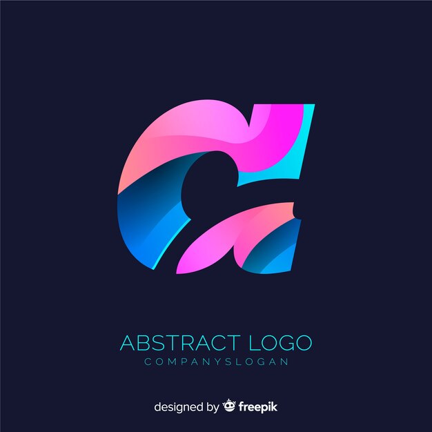 Gradient logo template with abstract shape