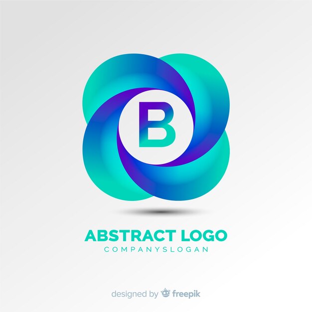 Gradient logo template with abstract shape