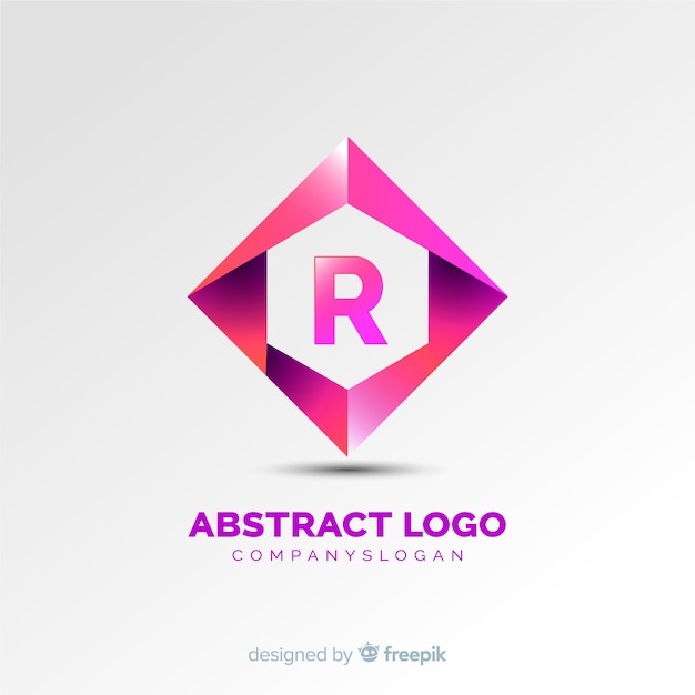 Gradient logo template with abstract shape