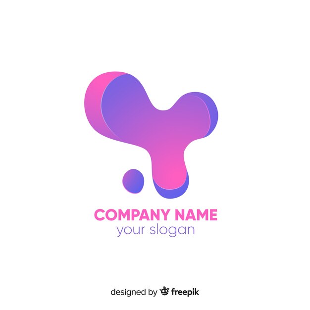 Gradient logo template with abstract shape