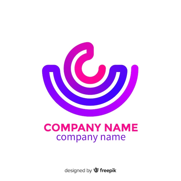 Gradient logo template with abstract shape