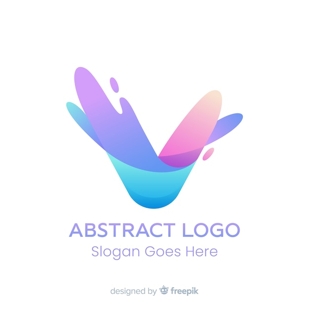 抽象的な形とグラデーションのロゴのテンプレート