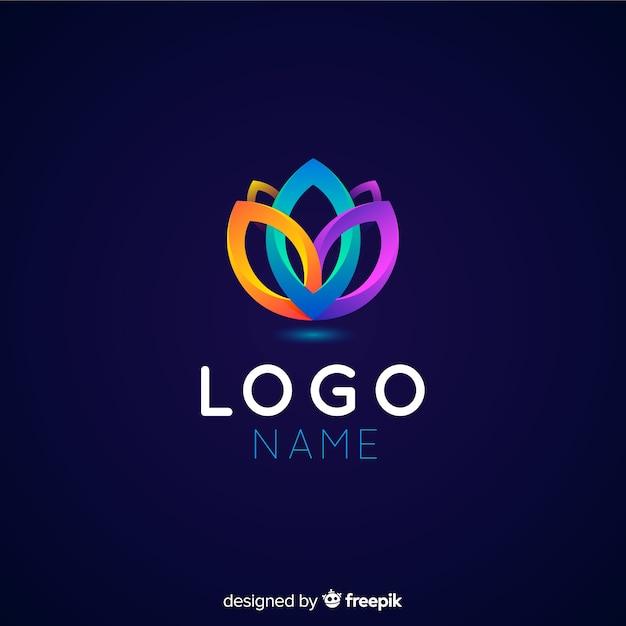 Gradient logo template with abstract shape