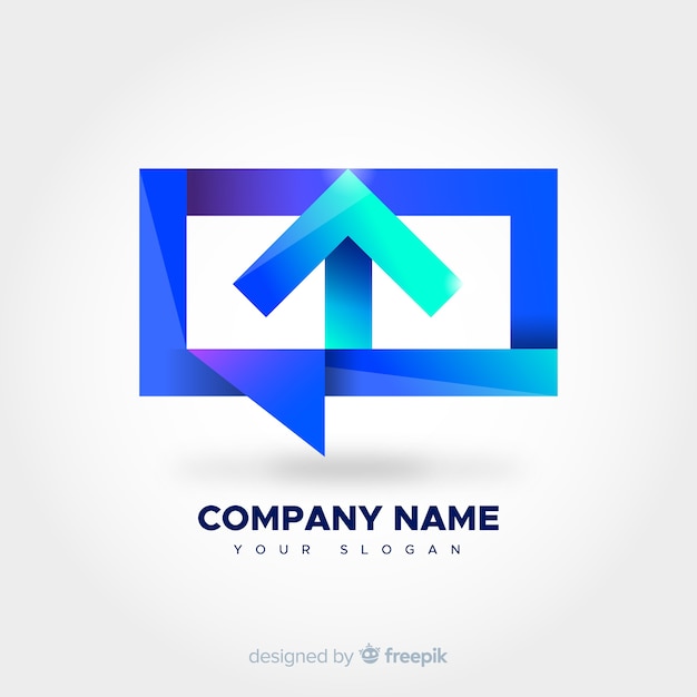 Gradient logo template with abstract shape