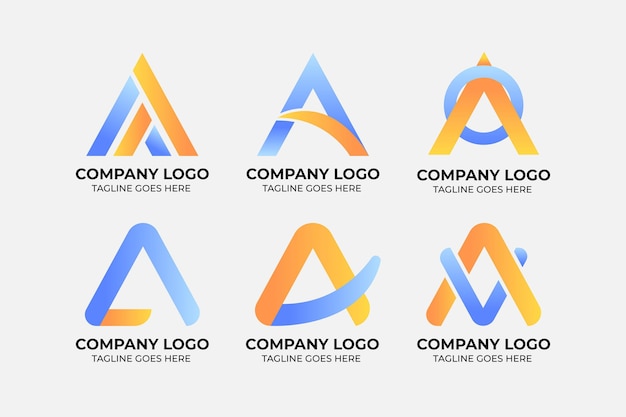 Free vector gradient a logo templates collection