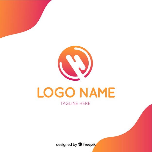 Gradient logo with abstract shape