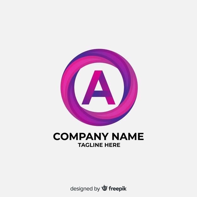 Gradient logo with abstract shape