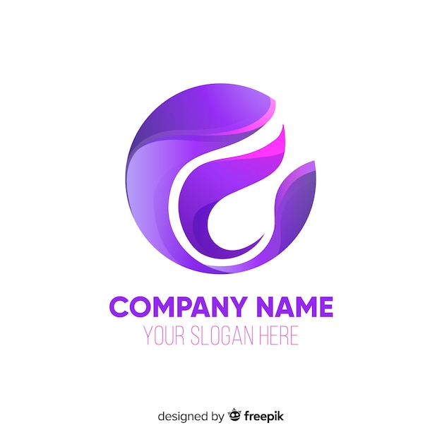 Gradient logo with abstract shape