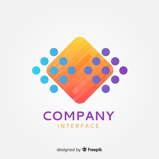 Gradient logo with abstract shape