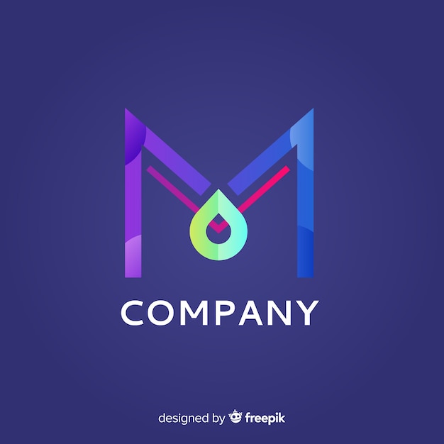 Gradient logo with abstract shape