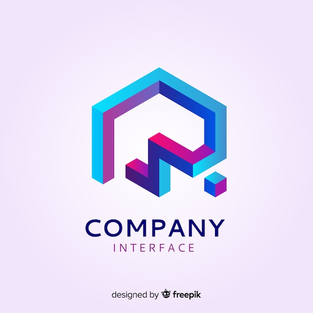 Gradient logo with abstract shape