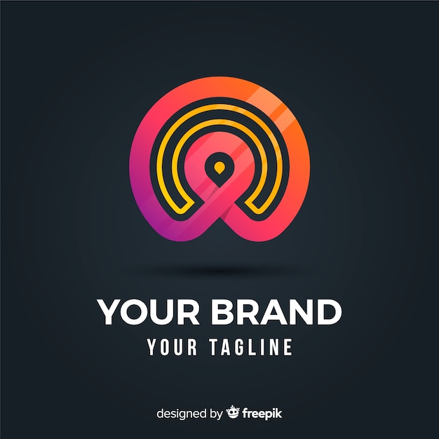 Gradient logo with abstract shape