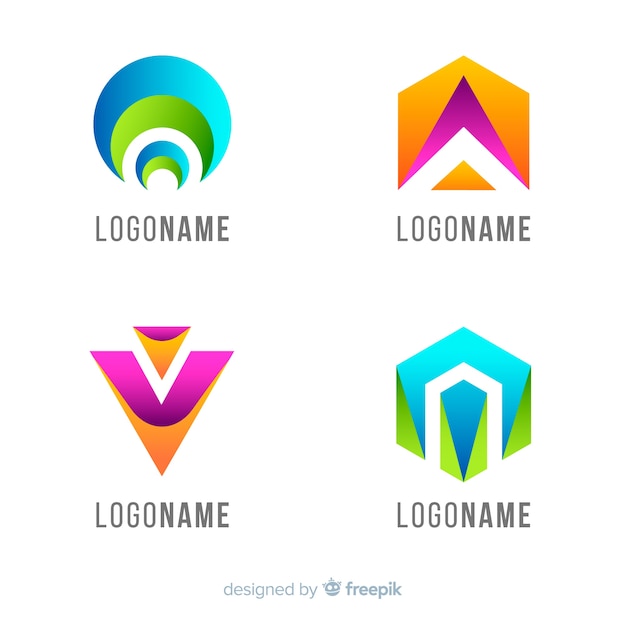 Gradient logo with abstract shape