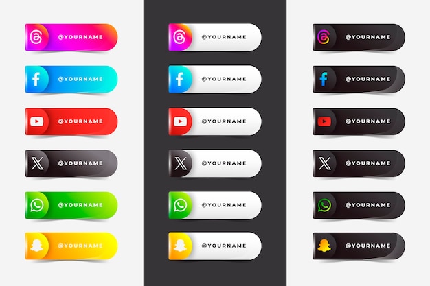 Gradient logos collection for new threads social media application