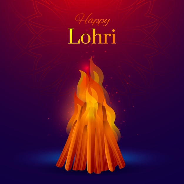 Gradient lohri festival illustration