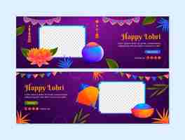 Free vector gradient lohri horizontal banner template