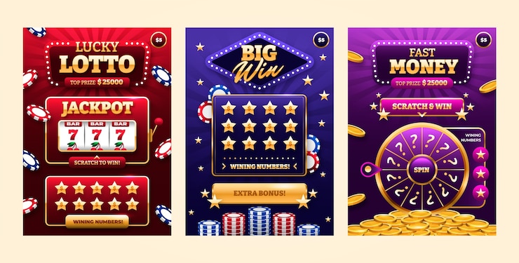 Free Vector gradient lottery ticket set illustration