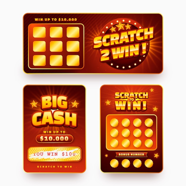 Free vector gradient lottery ticket set illustration