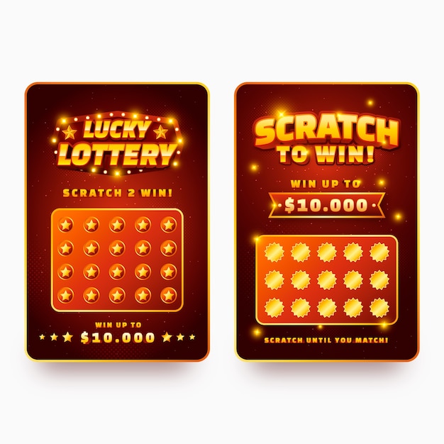 Free vector gradient lottery ticket set illustration