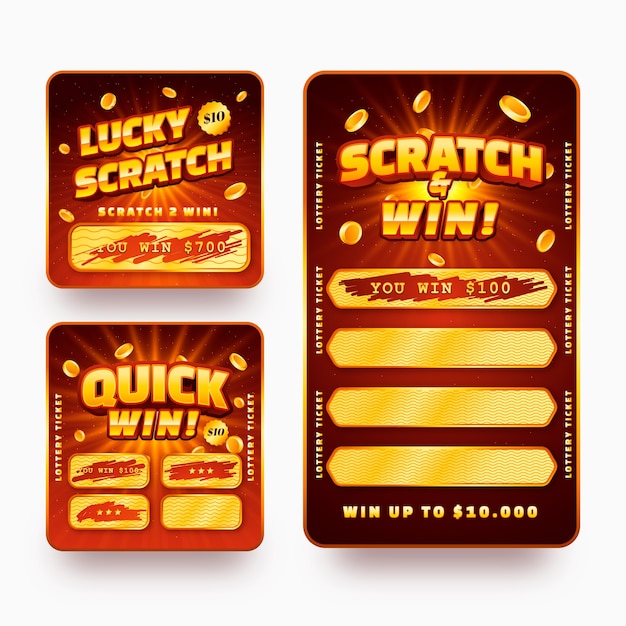 Gradient lottery ticket set illustration