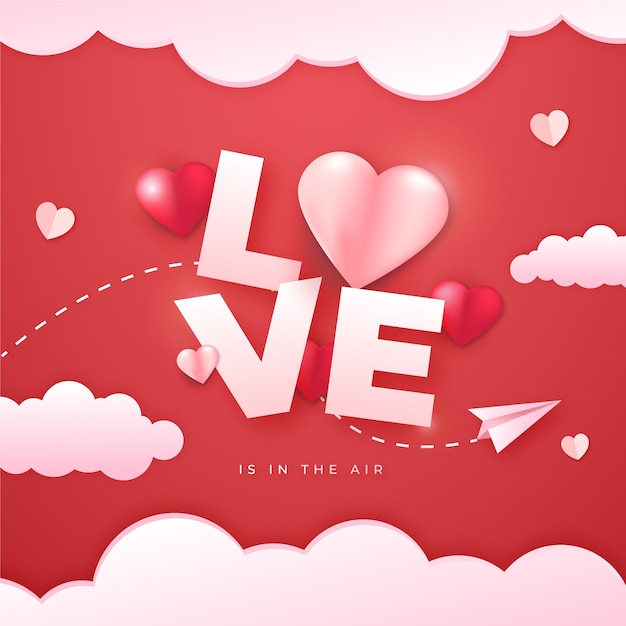 Gradient love colorful design illustration