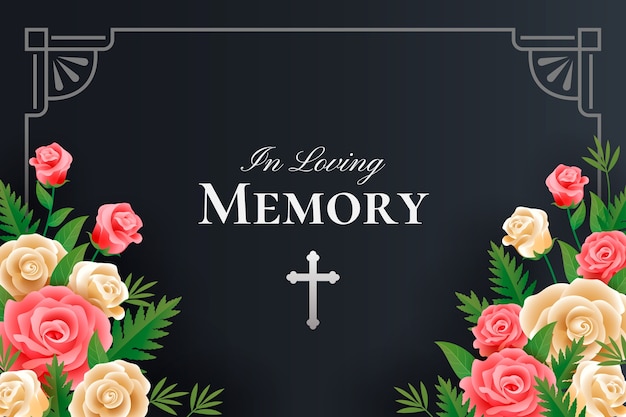 Free vector gradient in loving memory background