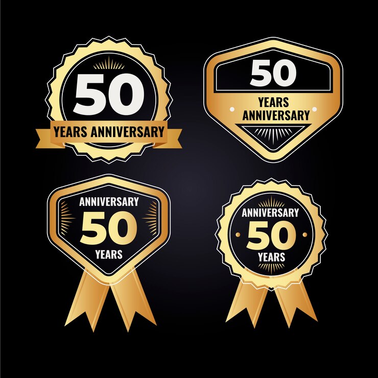 Free Vector gradient luxury anniversary label collection