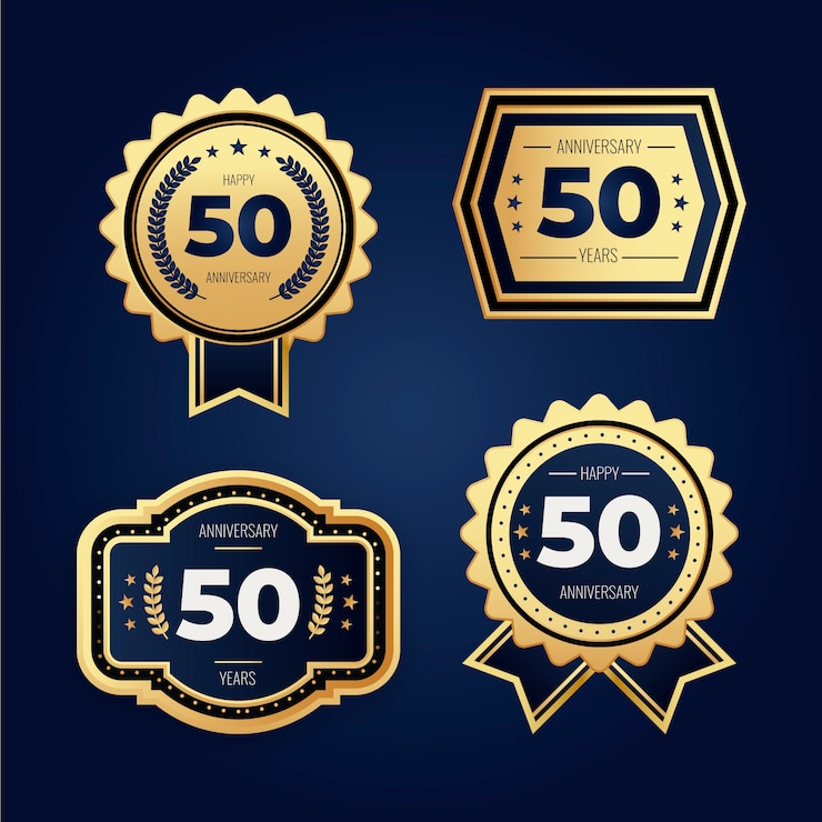 Free Vector gradient luxury anniversary label collection