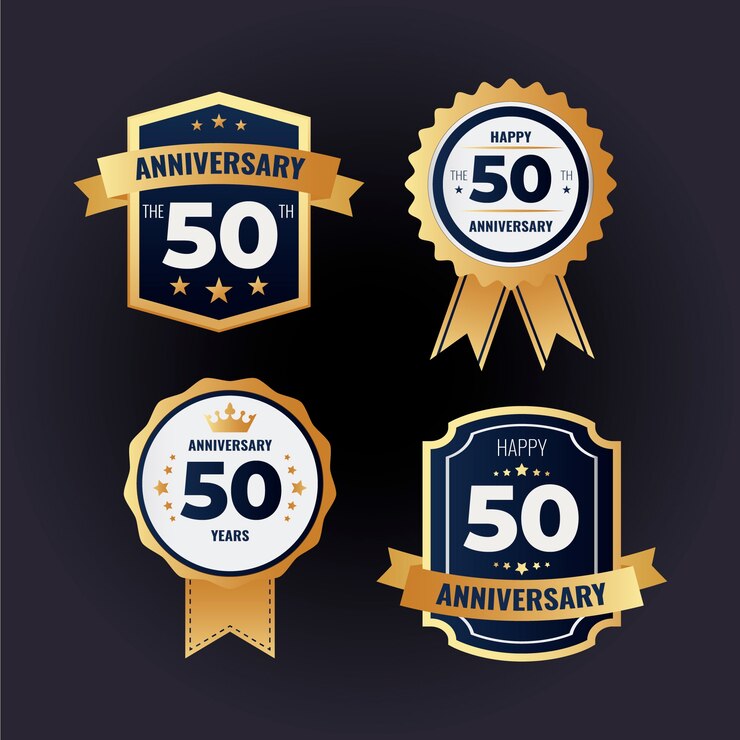 Free Vector gradient luxury anniversary label collection