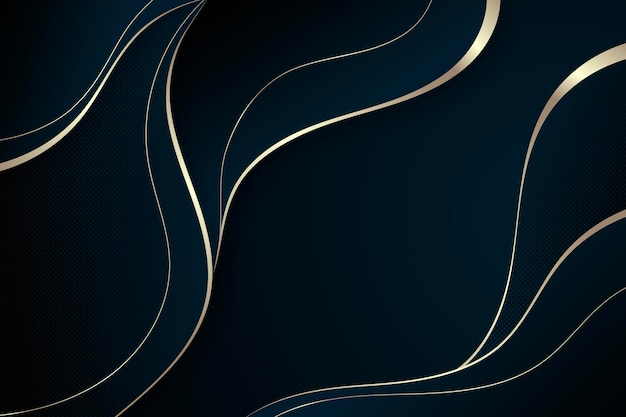 Free vector gradient luxury background with golden lines