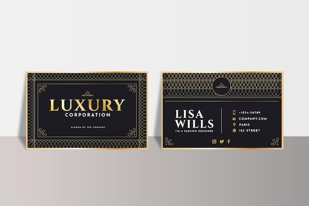 Free vector gradient luxury business cards