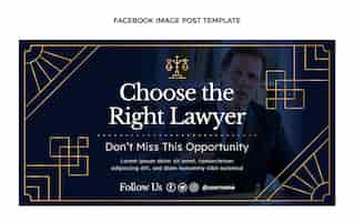 Free vector gradient luxury law firm facebook post