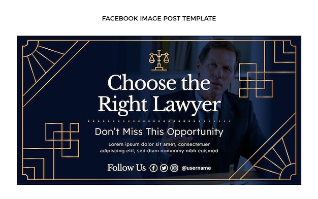 Gradient luxury law firm facebook post