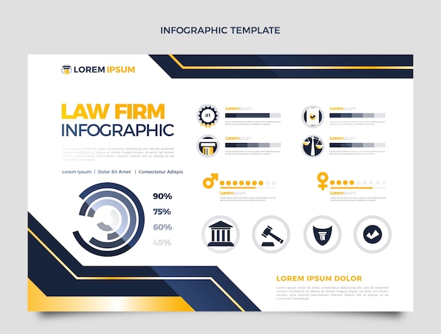 Gradient luxury law firm infographic